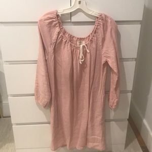 Boy + Girl Blush Pink Long Sleeve Linen Tunic